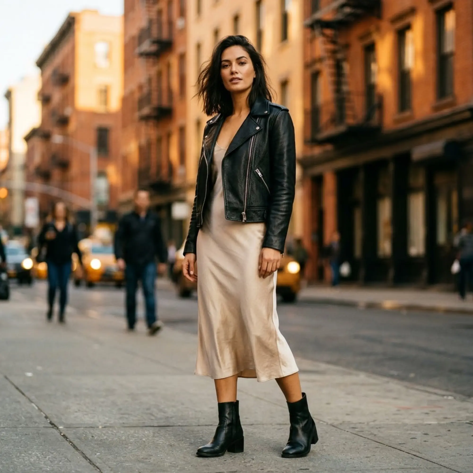 Evening Outfit Idea — Leather Jacket Outfits