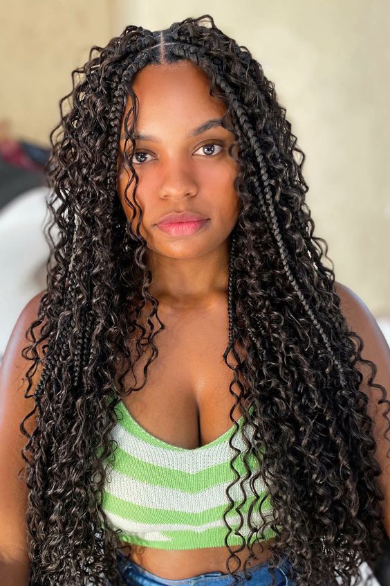 Box Braids with Curly Ends — Festival Hairstyles