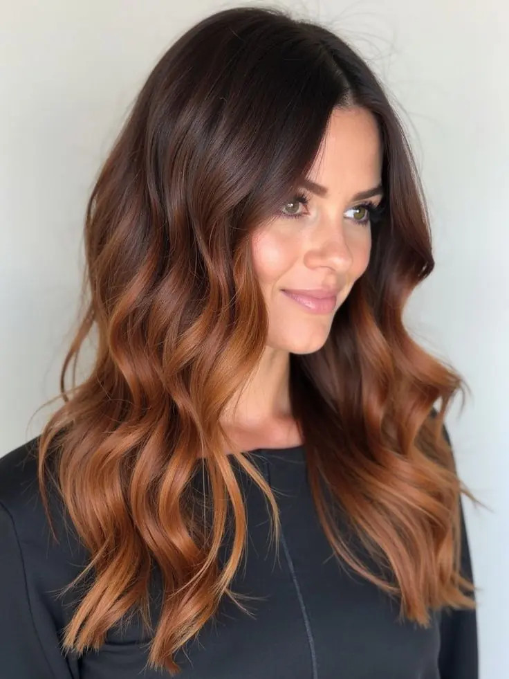 Dark Brown Base With Warm Copper Ombr Visual Idea Dark Brown Base With Warm Copper Ombr Visual Idea — Copper Brown Hair