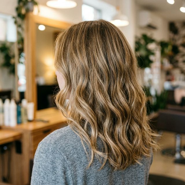 Mid-Back Layers With Honey Blonde Waves Mid-Back Layers With Honey Blonde Waves — 2A Hairstyles