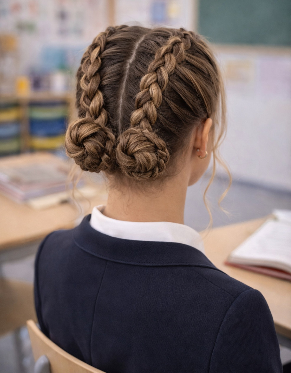 French Braids into Braided Buns French Braids into Braided Buns — Tween Hairstyles