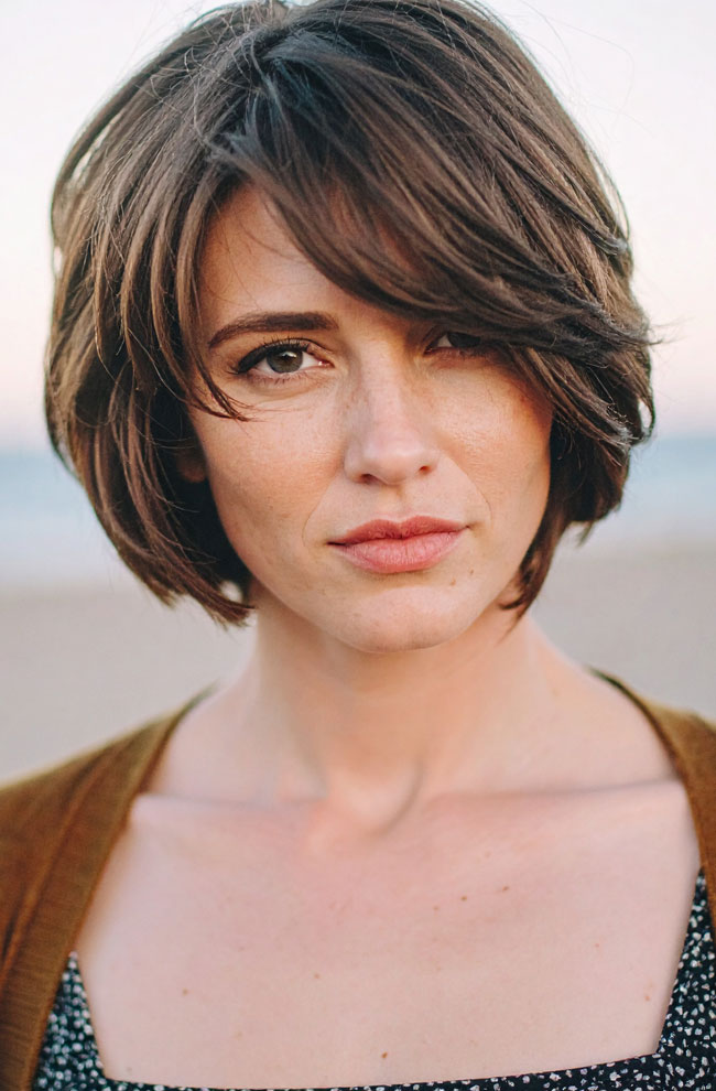Blunt Bangs Sleek Dark Bob Blunt Bangs Sleek Dark Bob — Hairstyles for Women Over 40