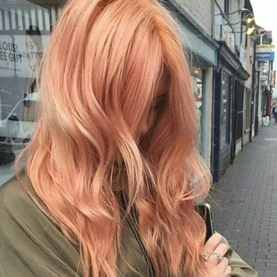 Vibrant Tangerine Waves With Curtain Bangs Vibrant Tangerine Waves With Curtain Bangs — Tangerine Hair