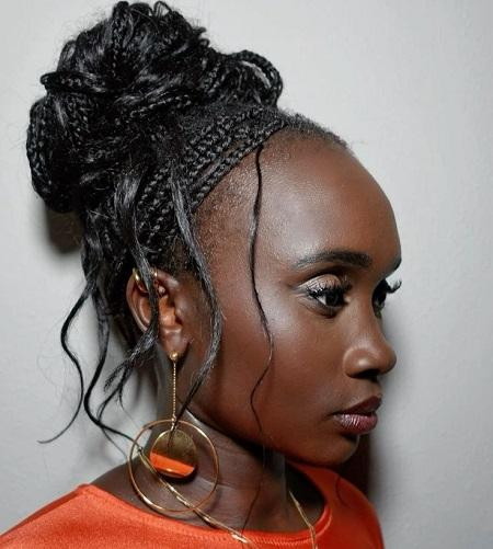 Knotless Braids Voluminous Black Braided Bun Knotless Braids Voluminous Black Braided Bun — Knotless Braids Bun