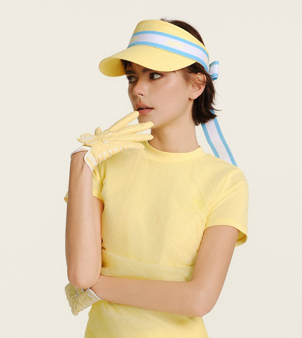Bright and Cheerful: Yellow Visor with Ribbon Detail — Visor Outfits
