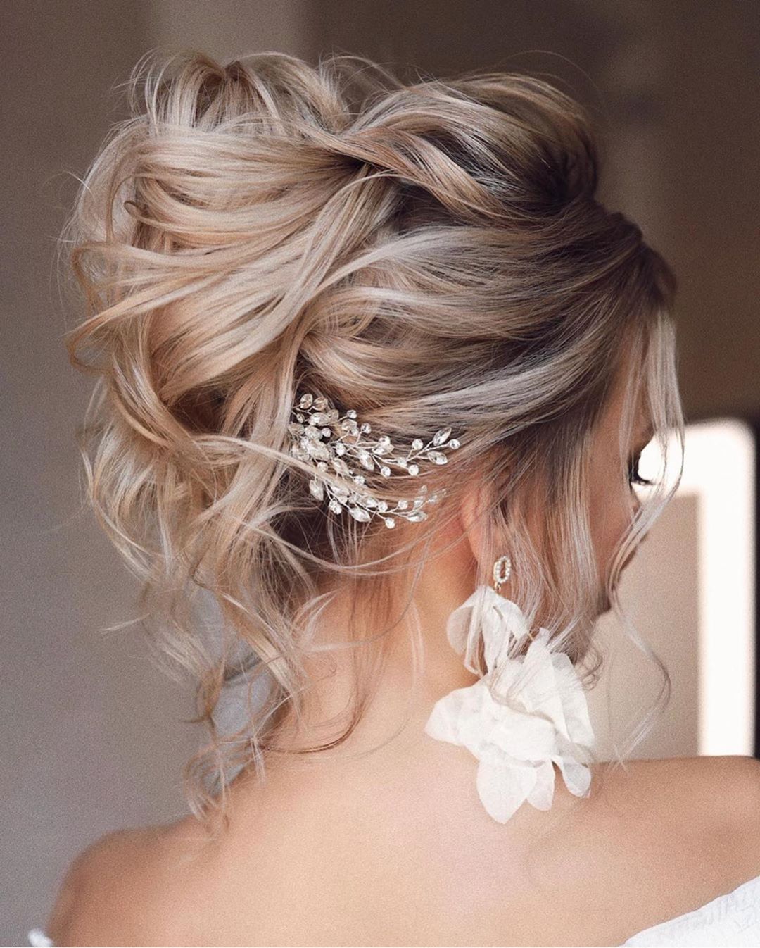 Platinum Blonde Messy Updo — Wedding Updos