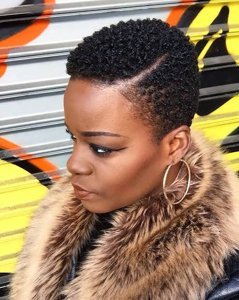 Tapered Cut with Defined Parting — Tapered Cut for Black Women