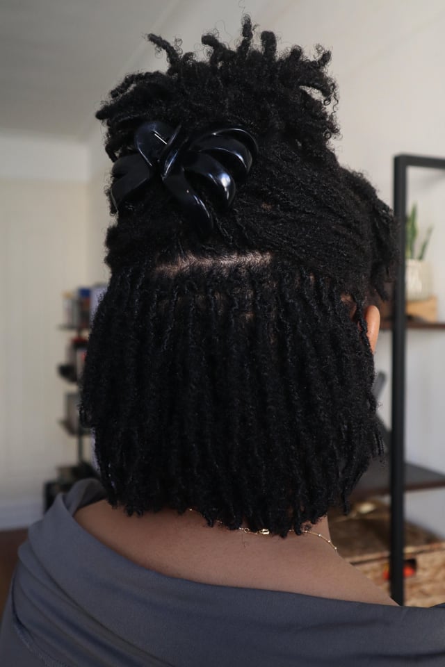 Curly Micro Locs Half Updo