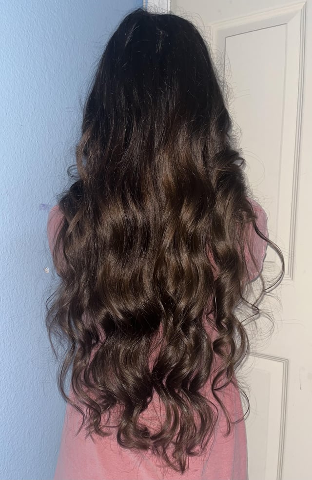 Long Voluminous Dark Brown Curls — Heatless Curls