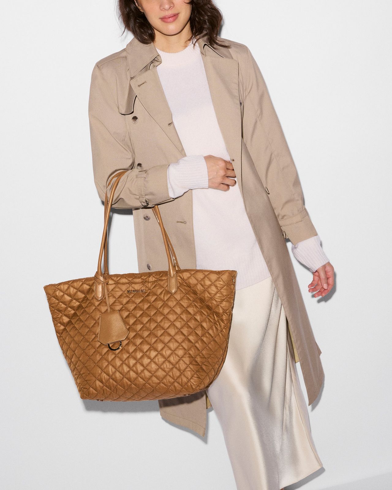Quilted Tan Tote for Professional Polish Quilted Tan Tote for Professional Polish — Work Bags for Women
