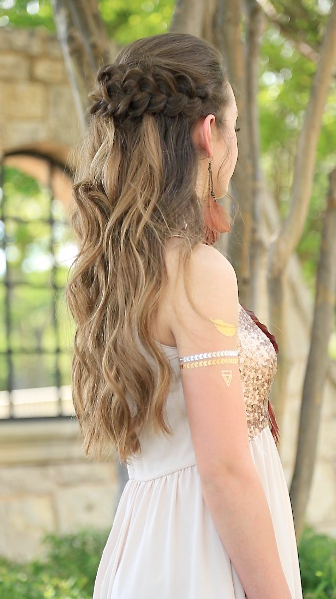 Blonde Thick Crown Braid — Braided Half Up Half Down