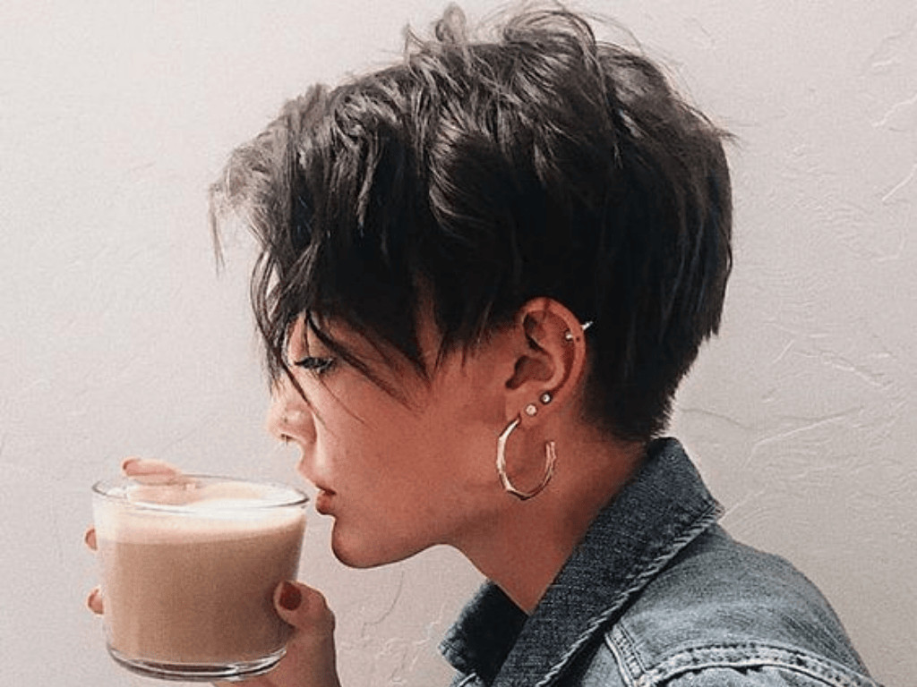 Textured Wavy Dark Brown Side Part — Hairstyles for Growing Out a Pixie