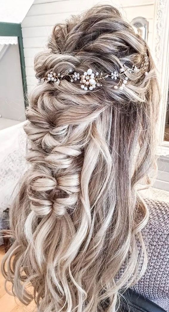 Ash Blonde With Platinum Highlights Visual Idea — Boho Braided Wedding Hair