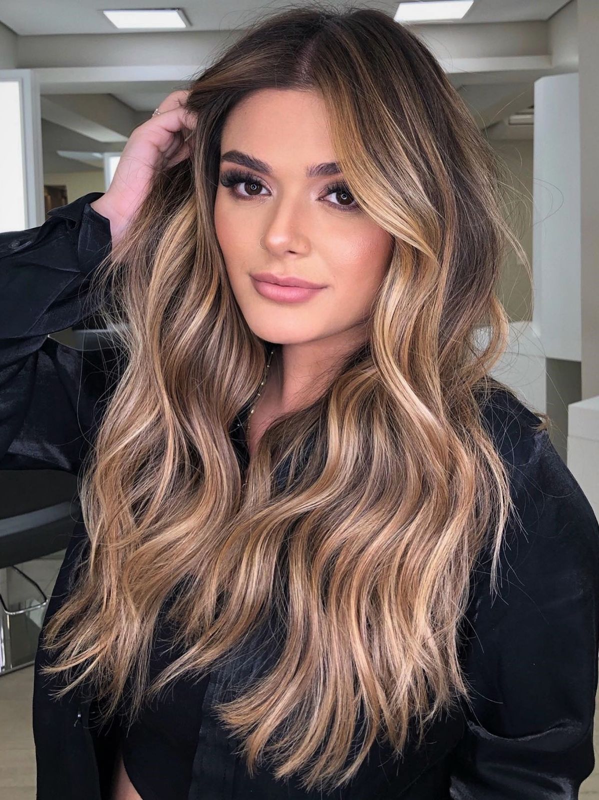 Dark Brown With Ash Blonde Contrast Dark Brown With Ash Blonde Contrast — Balayage Over 40
