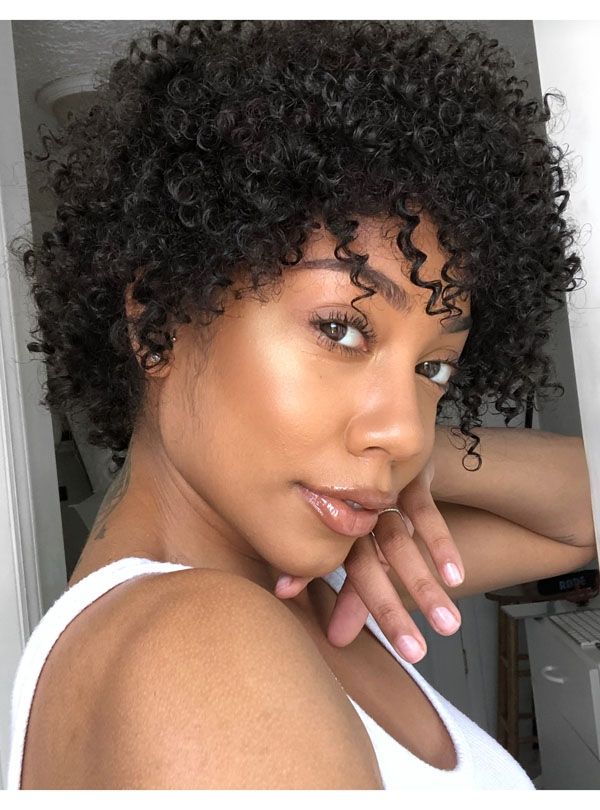 Ear Short Natural Black Curly Bob Ear Short Natural Black Curly Bob — Natural Hair Bob