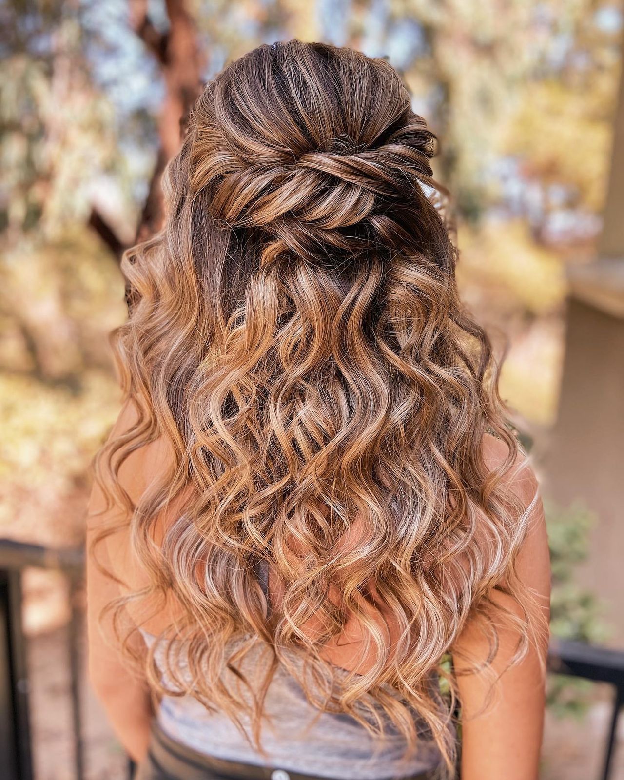 Layers Visual Idea — Half Up Half Down with Curls