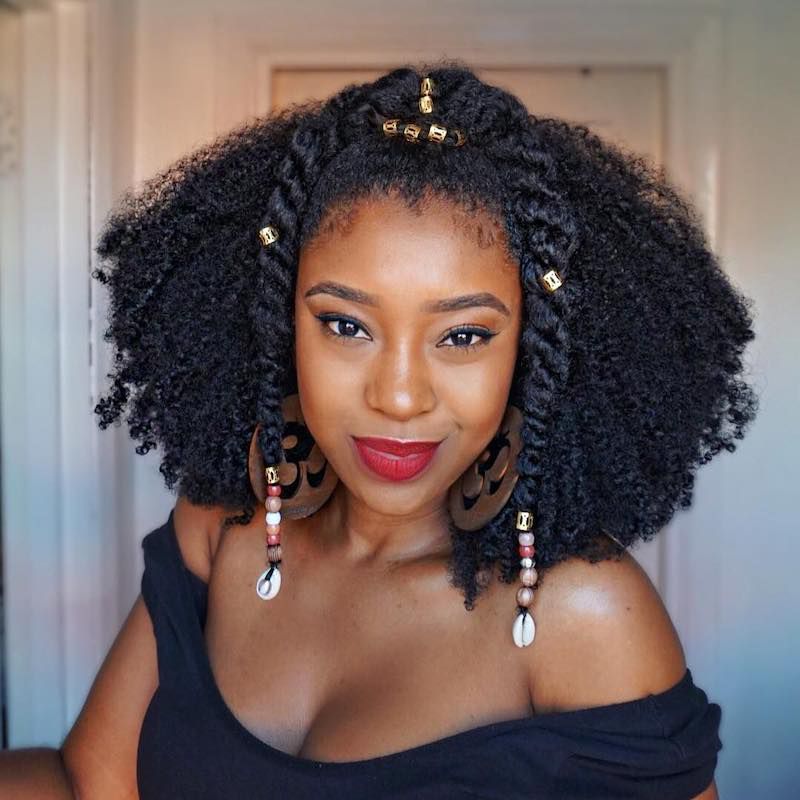 Afro with Decorative Twists Afro with Decorative Twists — 4B Hairstyles