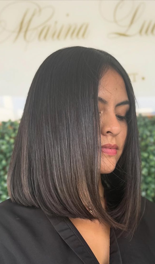 Dark Mocha Blunt Bob at the Collarbone Dark Mocha Blunt Bob at the Collarbone — Straight Hairstyles