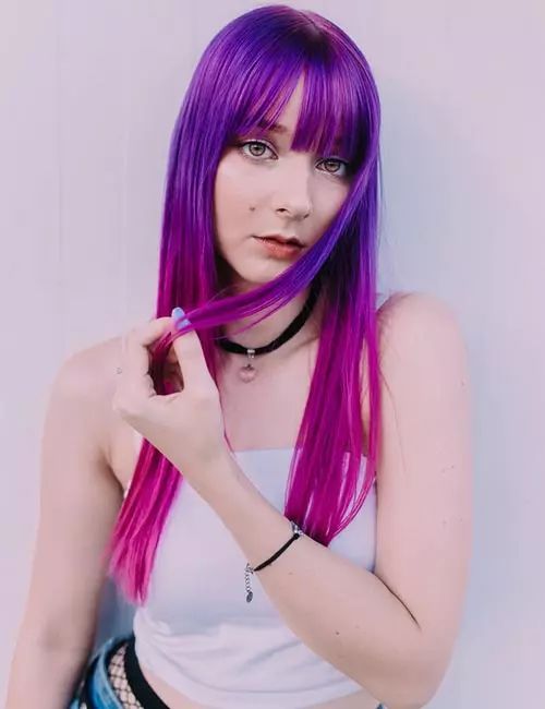 Collarbone Two-Tone Purple Pink — Emo Hair