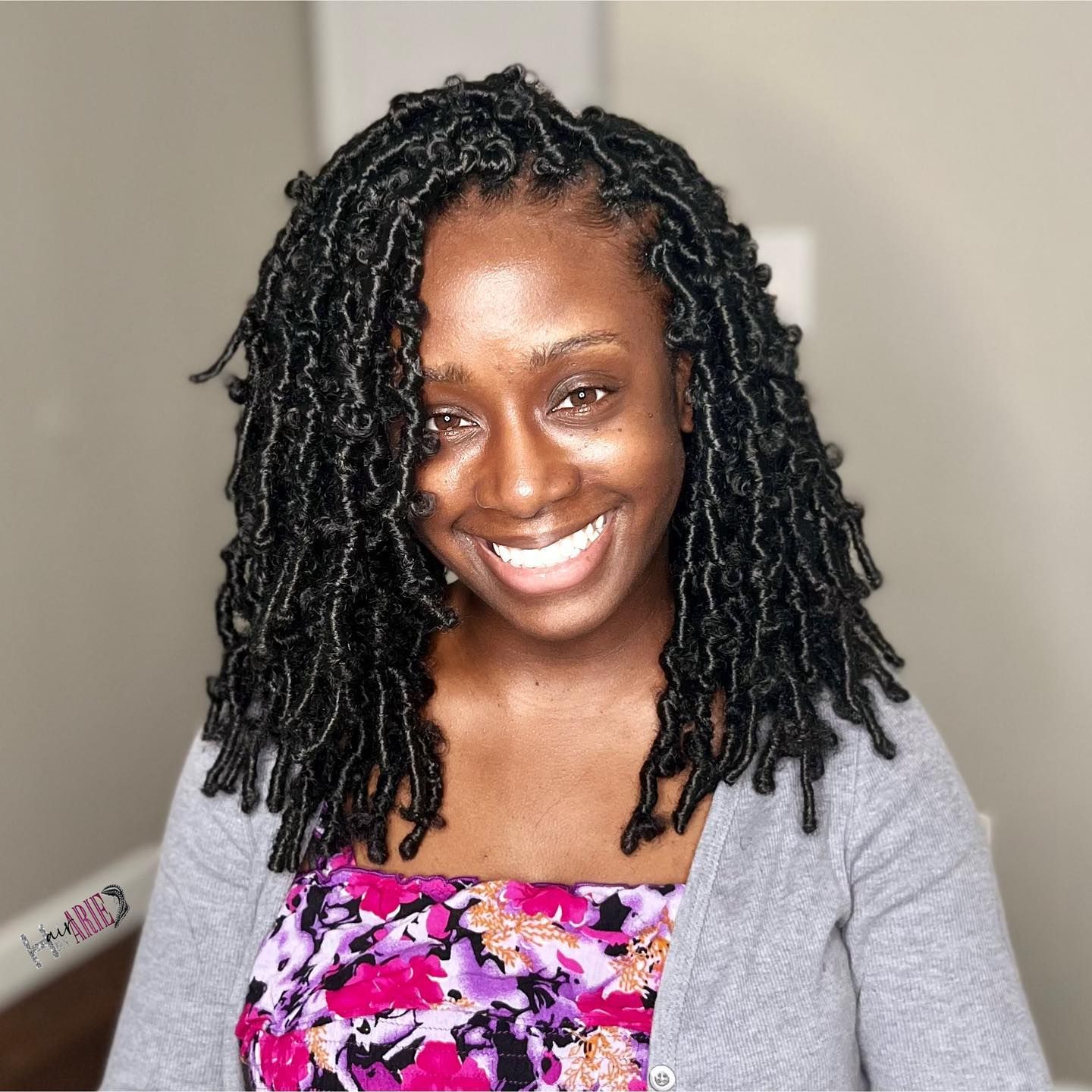 Black Shoulder Butterfly Locs With Loose Curls Black Shoulder Butterfly Locs With Loose Curls — Butterfly Locs Bob