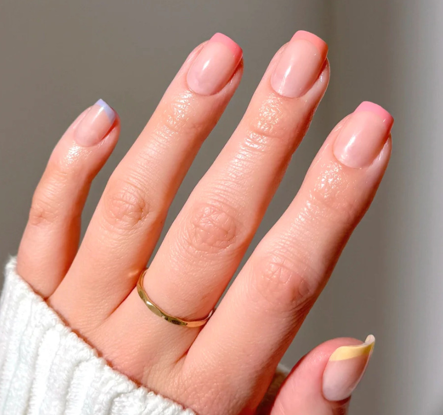 French Tips With Colored Edges Visual Idea French Tips With Colored Edges Visual Idea — Shellac Nails