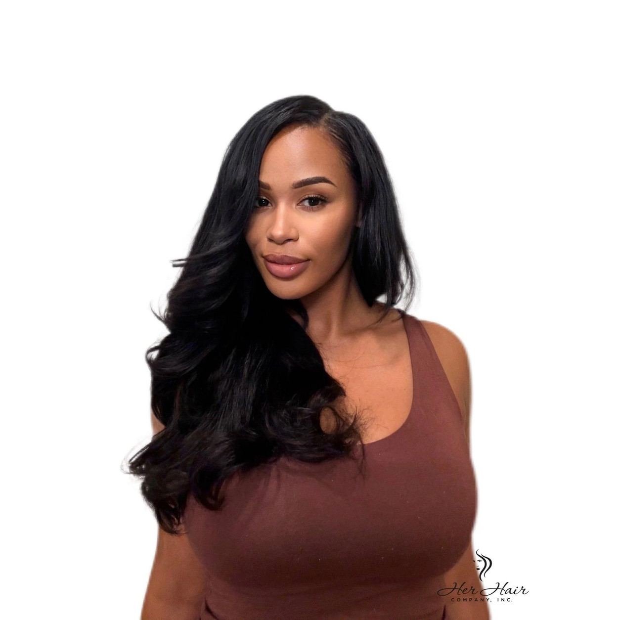 Side Parting Visual Idea — Soft Black Hair