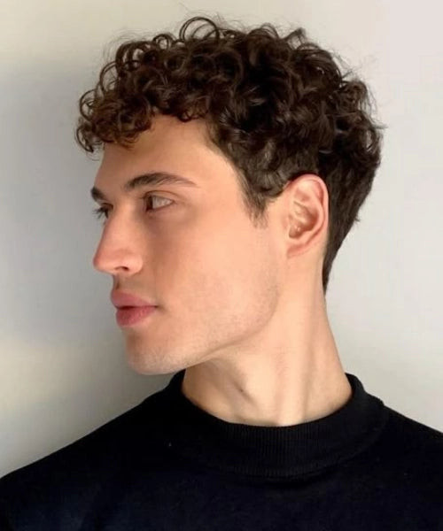 Short Fade Visual Idea — Curly Hairstyles for Men