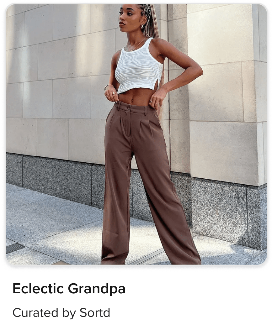 Ribbed Tank Top with Wide-Leg Trousers Ribbed Tank Top with Wide-Leg Trousers — Eclectic Grandpa Outfits