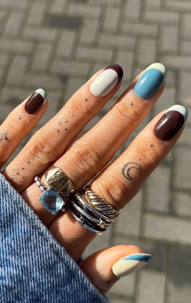 Color Block French Tips On All Nails Visual Idea Color Block French Tips On All Nails Visual Idea — Color Block Nails