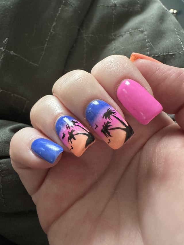 Pink Blue Orange Gradient Visual Idea — Miami Nails