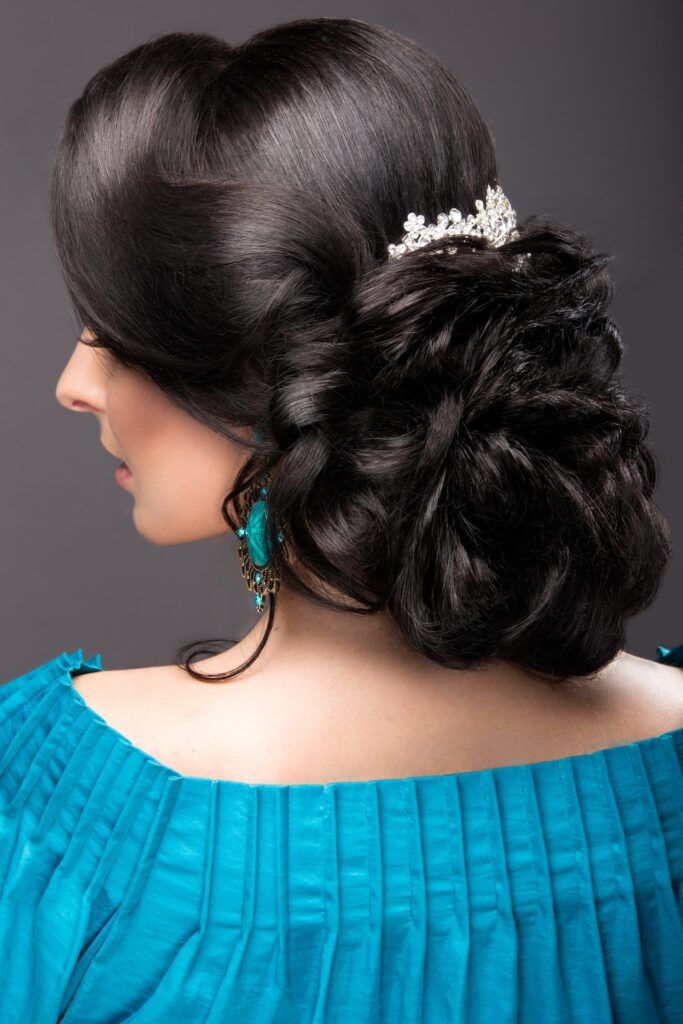 Voluminous Updo with Side Tendrils — Quinceanera Hairstyles