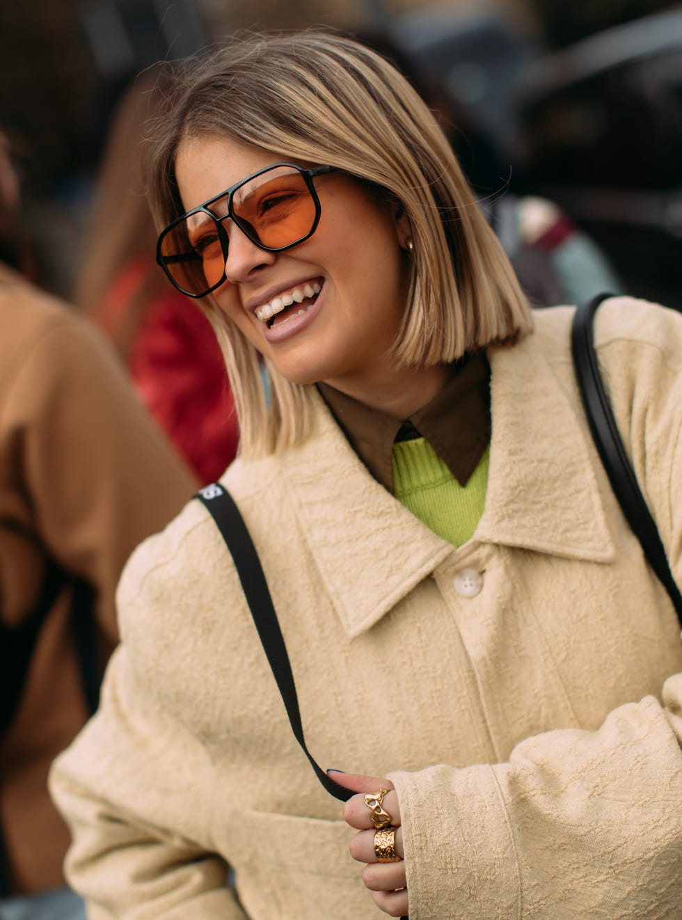 Chin Length Blonde Bob with Highlights Chin Length Blonde Bob with Highlights — Bob with Glasses