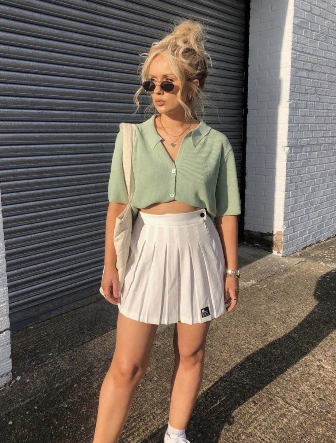 Light Green Polo and Pleated Skirt: A Fresh Tennis Combination — Tennis Match Outfits