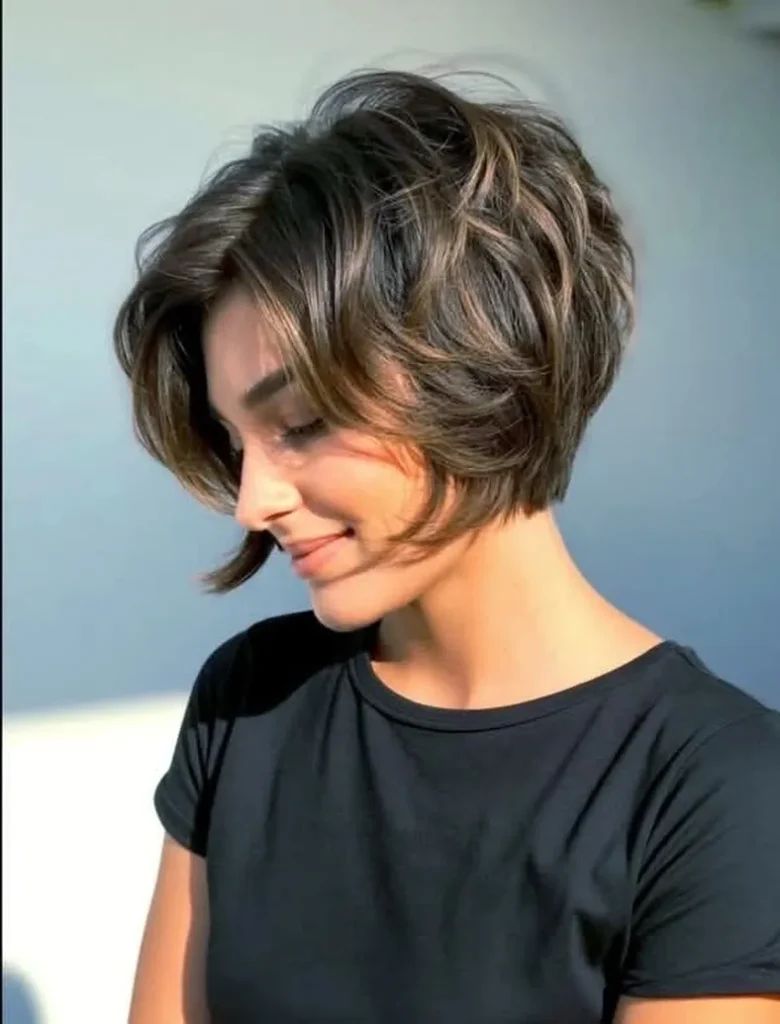 Textured Dark Bob With Volume — Choppy Bob