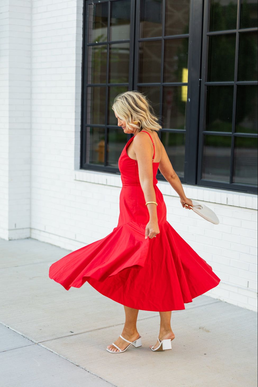 Vibrant Red Fit and Flare with Full Skirt for Daytime Vibrant Red Fit and Flare with Full Skirt for Daytime — Fit and Flare Dresses