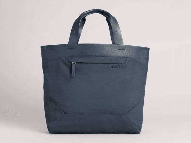 Blue Nylon and Leather Tote for Modern Style — Laptop Bags for Women