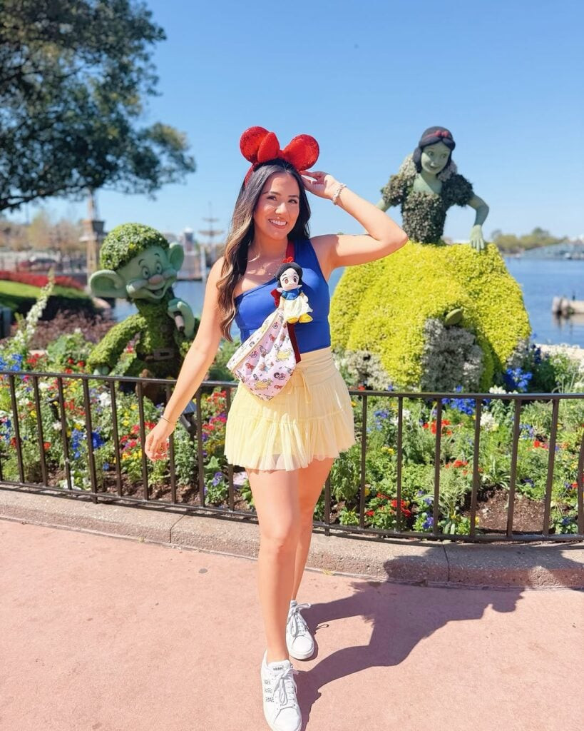 One-Shoulder Top with Tiered Skirt and Themed Accessories — Theme Park Outfits