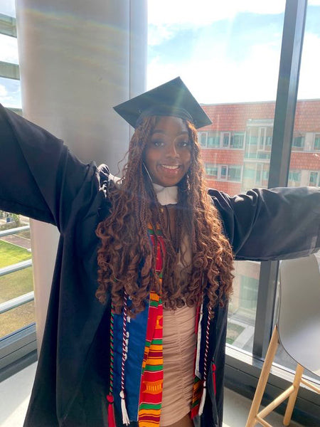 Braids and Loose Curls Braids and Loose Curls — Graduation Hairstyles with Cap