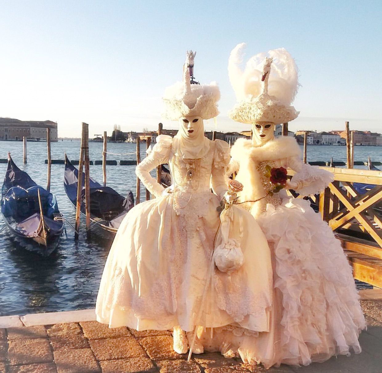 Elegant White Ballgowns for Carnival — Venice Outfits