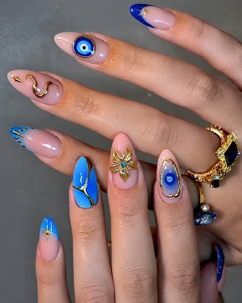 Glossy Visual Idea Glossy Visual Idea — Evil Eye Nails