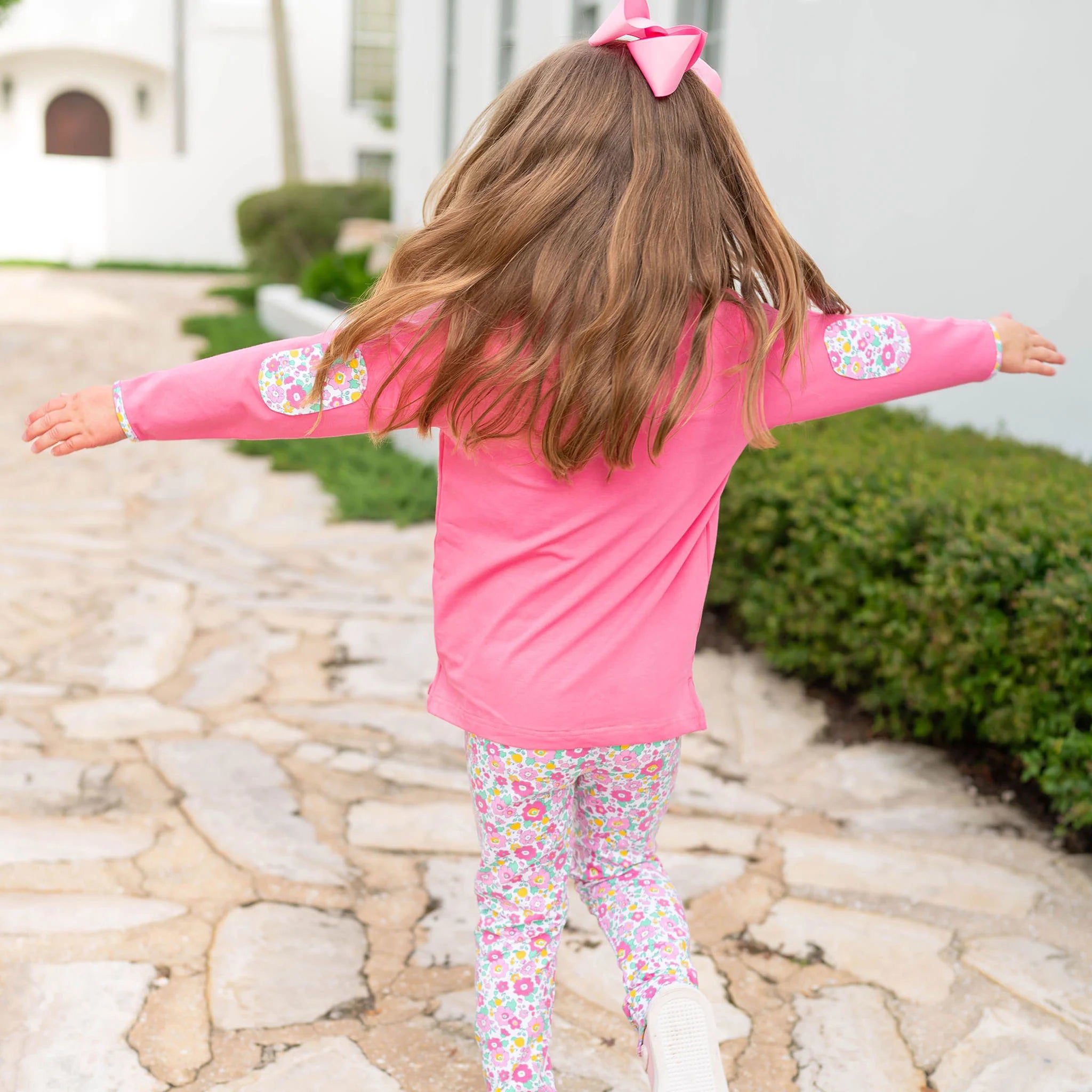 Bright Pink Floral Top and Leggings Set Bright Pink Floral Top and Leggings Set — Little Girl Outfits