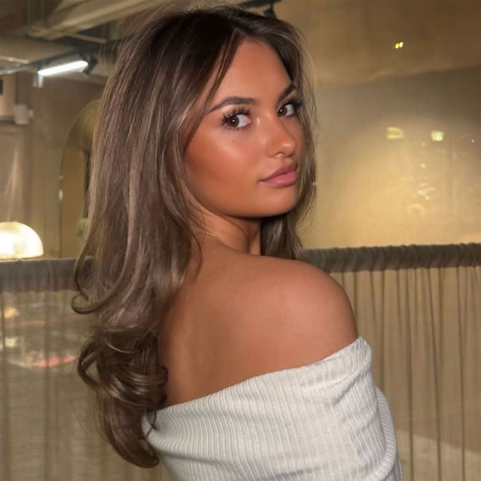 Medium Brown With Caramel Highlights Medium Brown With Caramel Highlights — Hair Color for Warm Skin Tone