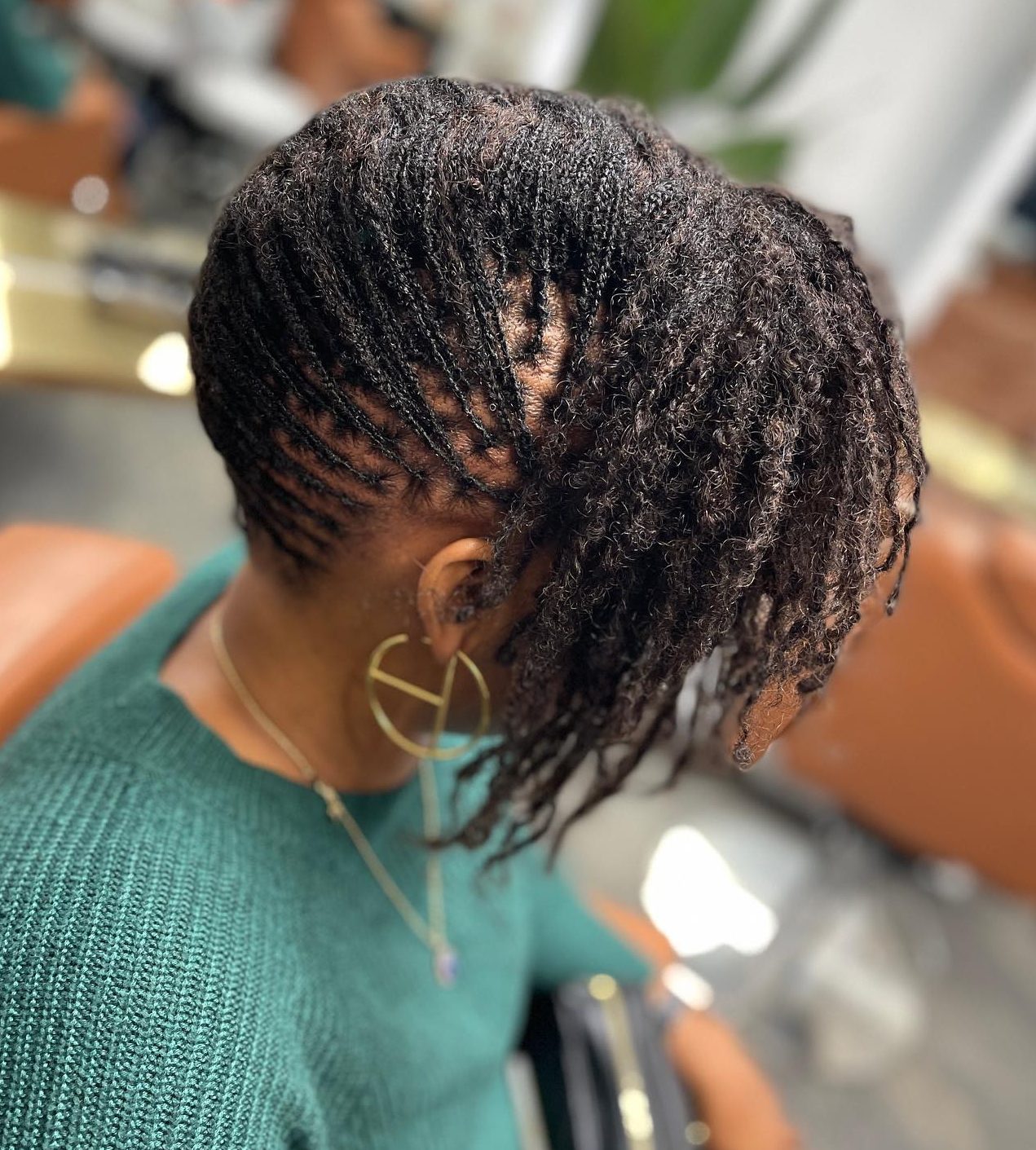 Shoulder-Length Black Locs with Braided Accents Shoulder-Length Black Locs with Braided Accents — Sister Locs