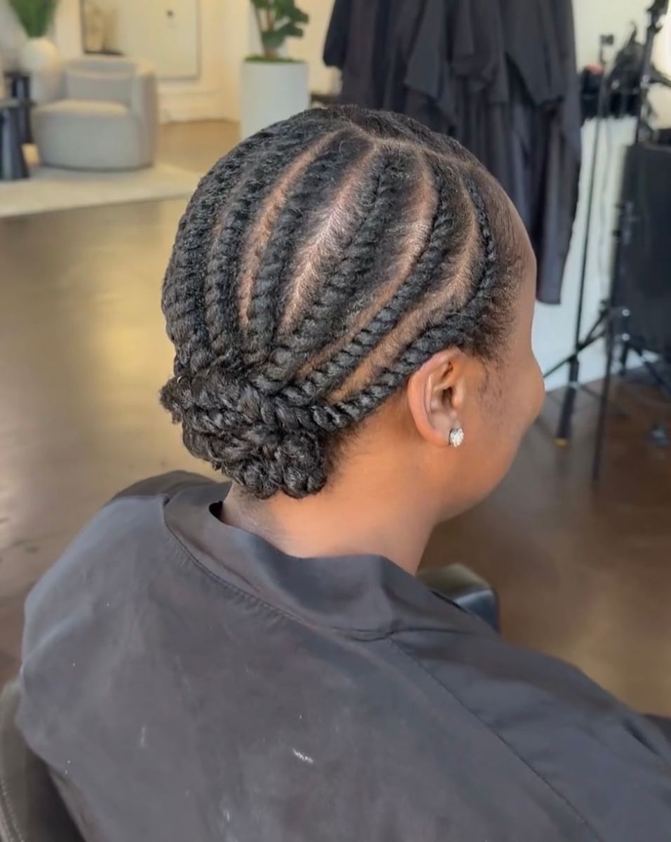 Black Cornrows into Bun — Travel Hairstyles