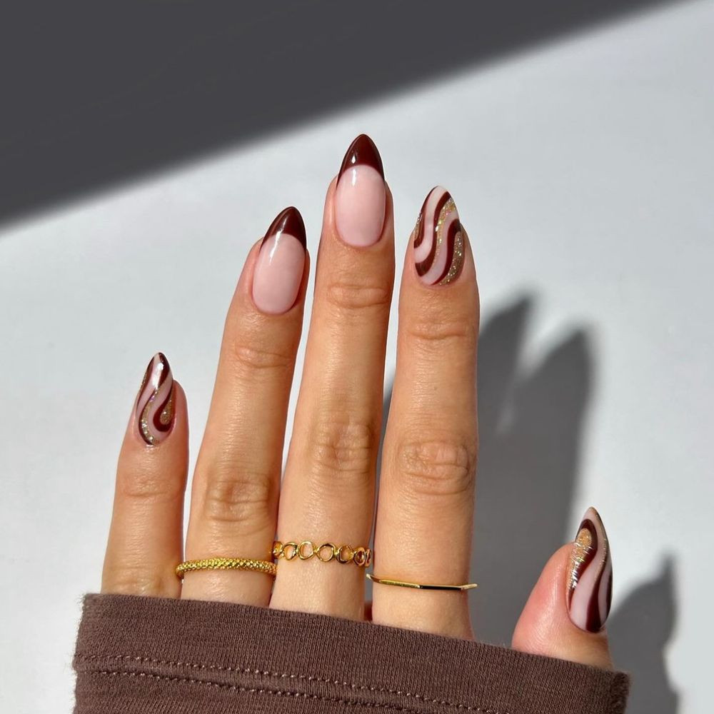 Nude French Swirl Glitter Nude French Swirl Glitter — Nashville Nails
