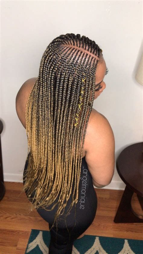Ombre Braids With Gold Accents — Layered Braids