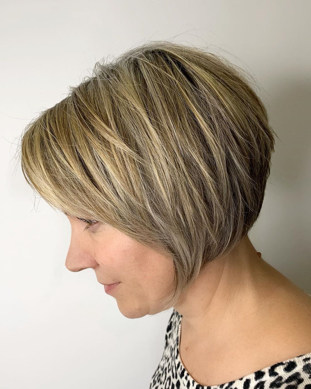Stacked Blonde Bob with Dark Roots Stacked Blonde Bob with Dark Roots — Wash and Go Haircuts