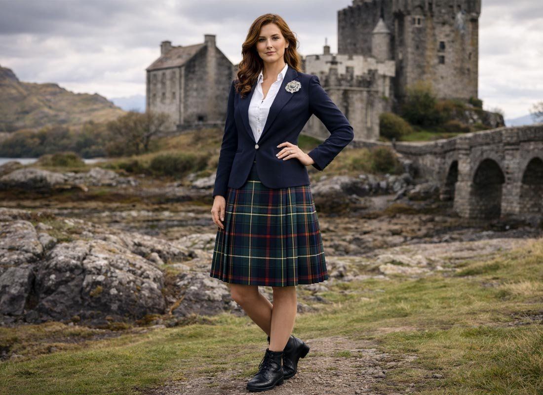 Traditional Scottish Kilt with Navy Blazer — Scotland Outfits