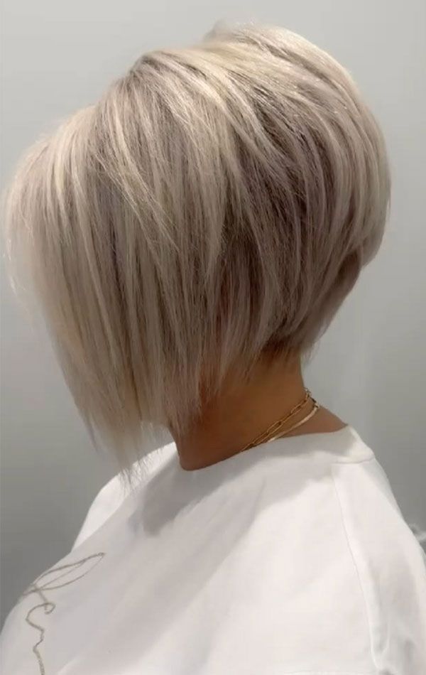 Chin Stacked Bob with Ash Blonde — Bob for Fine Hair