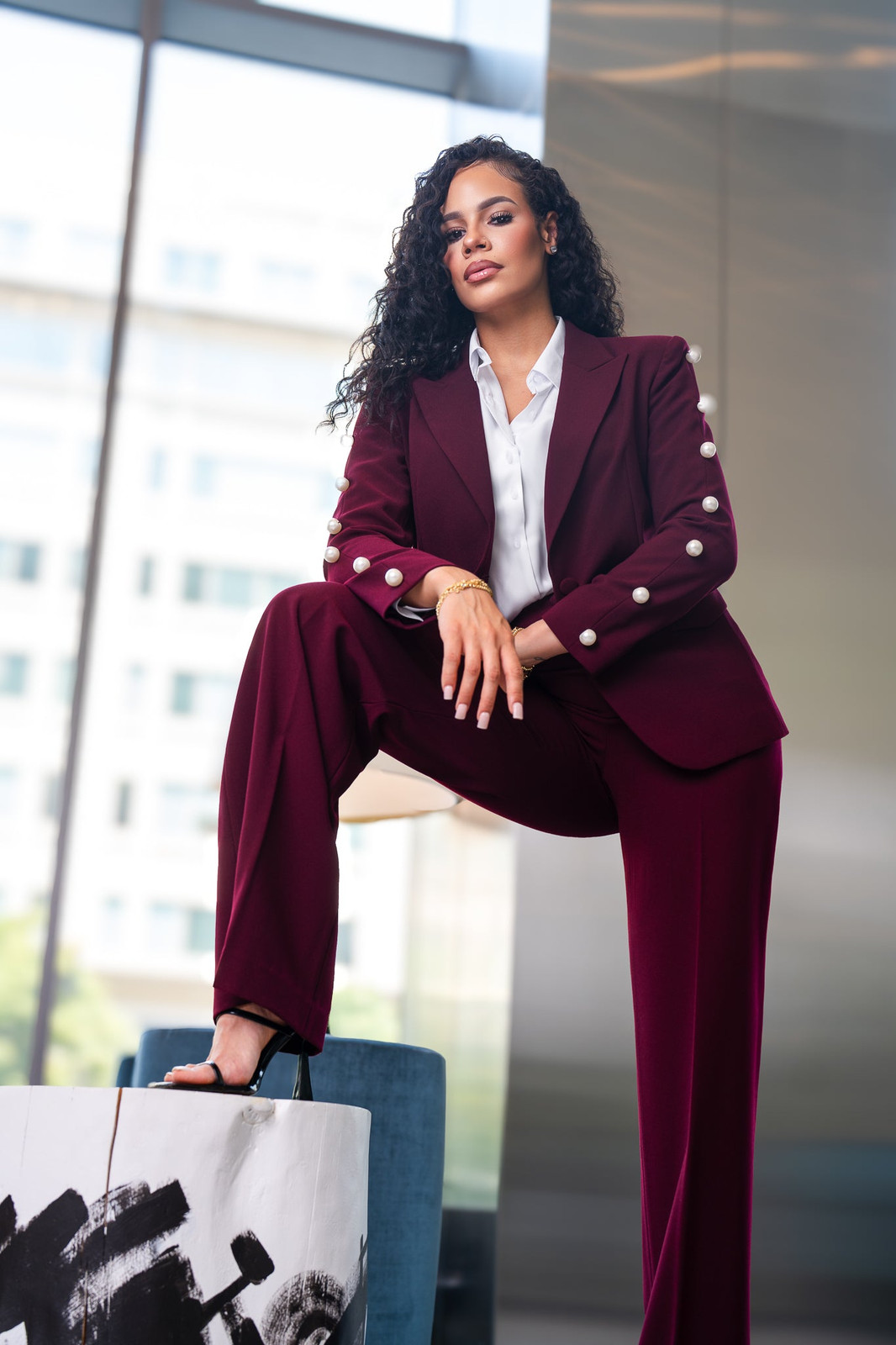 Black Strappy Heels Outfit Idea — Business Formal Outfits